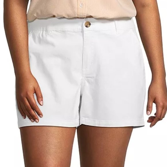 a.n.a. Women's Plus-Size 26 Mid Rise Chino Short 4.5" - WHITE - Picture 2 of 12